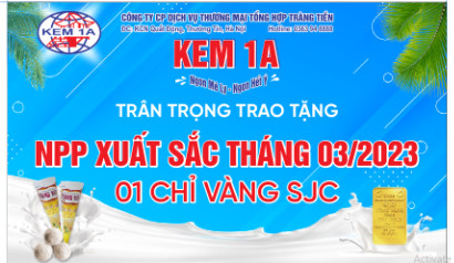 KEM 1A TRÀNG TIỀN TRAO THƯỞNG CHO CÁC NHÀ PHÂN PHỐI  XUẤT SẮC